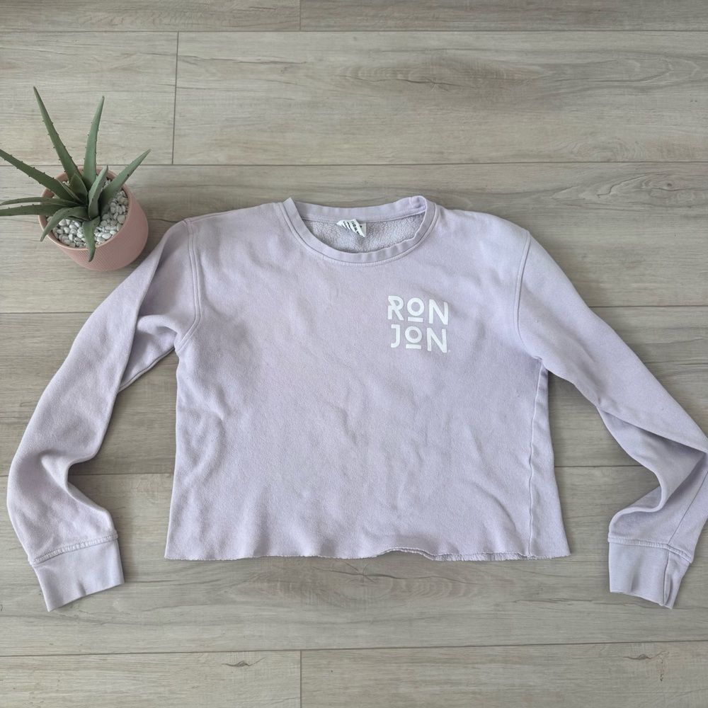 Ron Jon women’s lavender large crop sweater, loungewear soft cozy